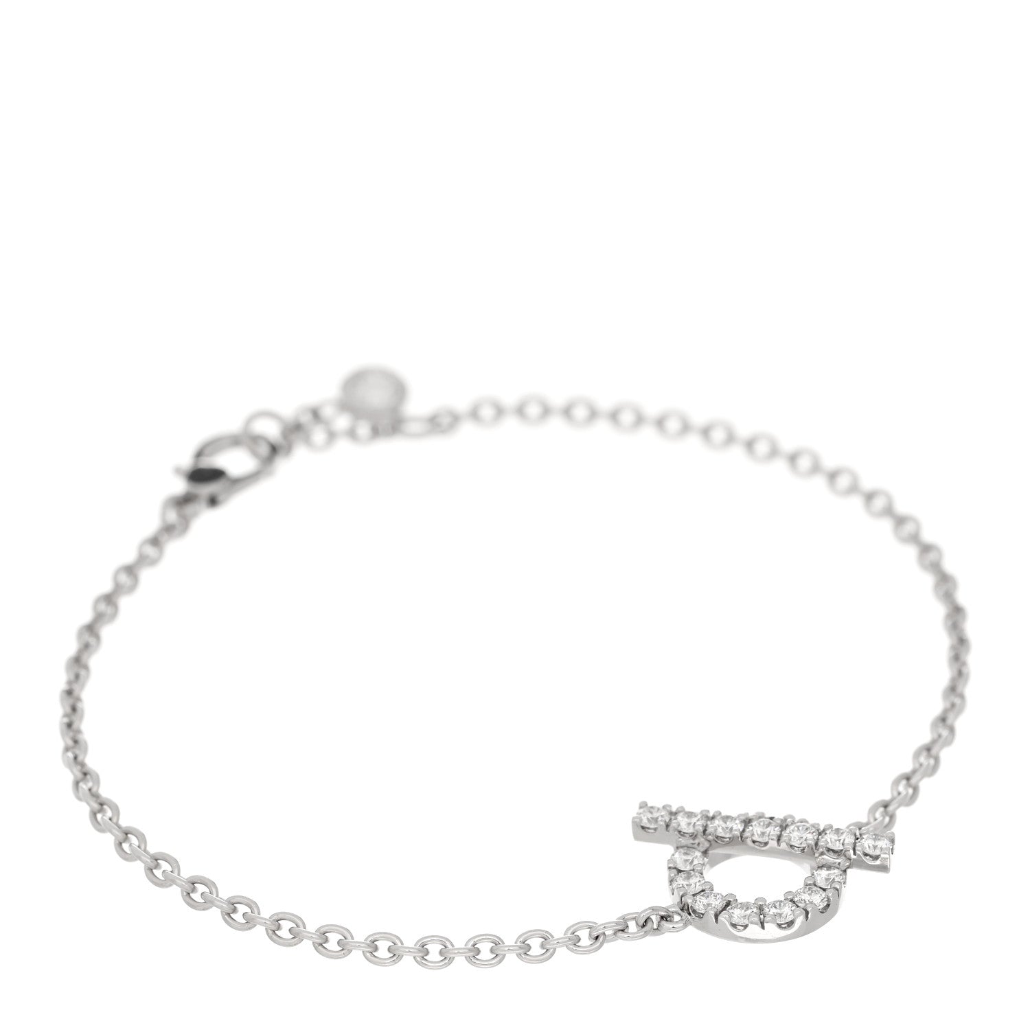 Hermes 18K White Gold Diamond Finesse Bracelet SH 1 of 4