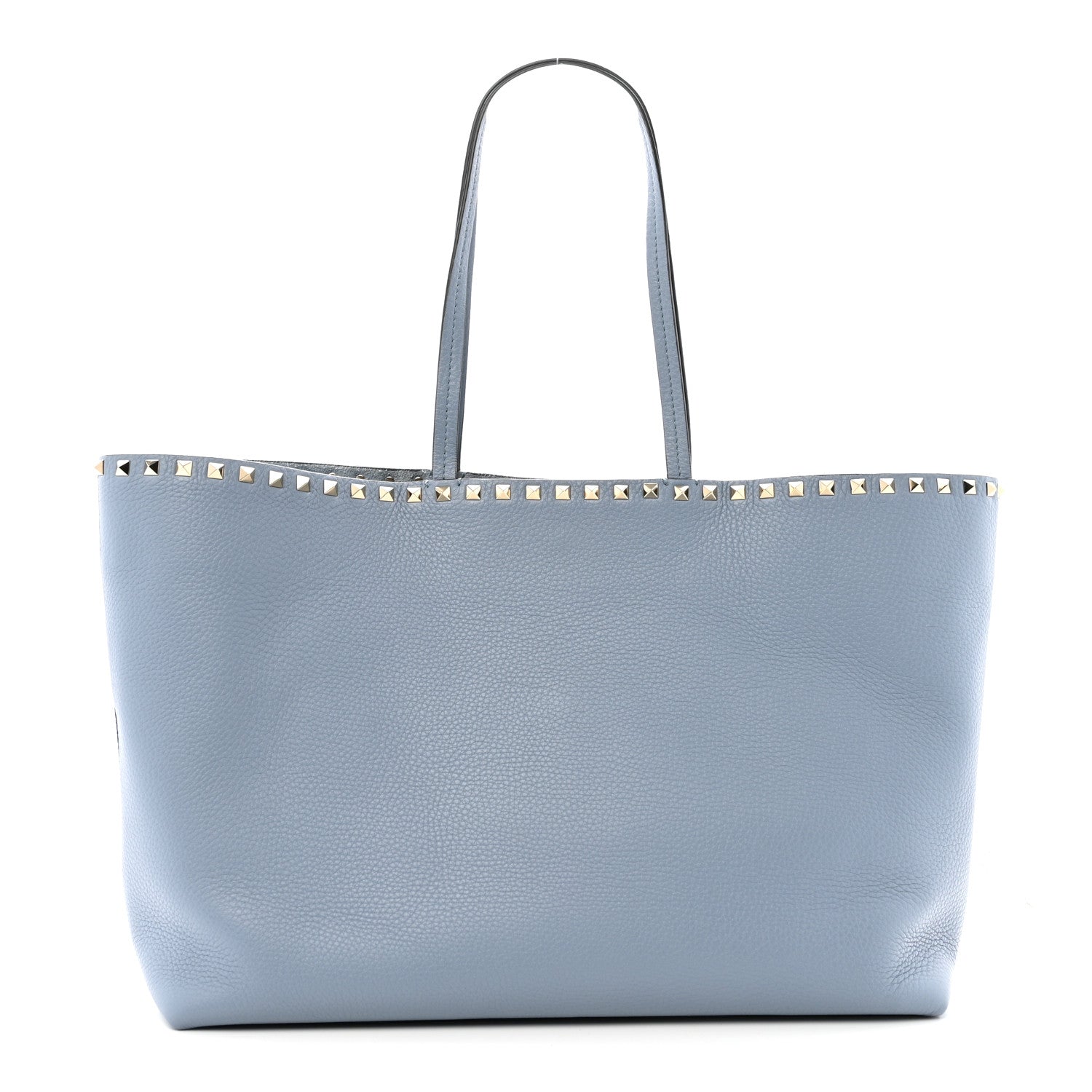 Valentino Garavani Grained Calfskin Rockstud Shoulder Tote Niagara 1 of 12