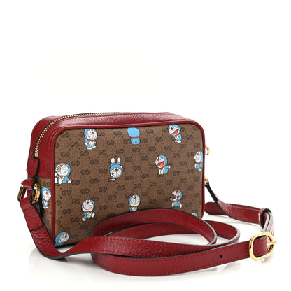 Gucci X DORAEMON Mini Vintage GG Supreme Monogram Camera Bag Beige Cherry Red 3 of 12