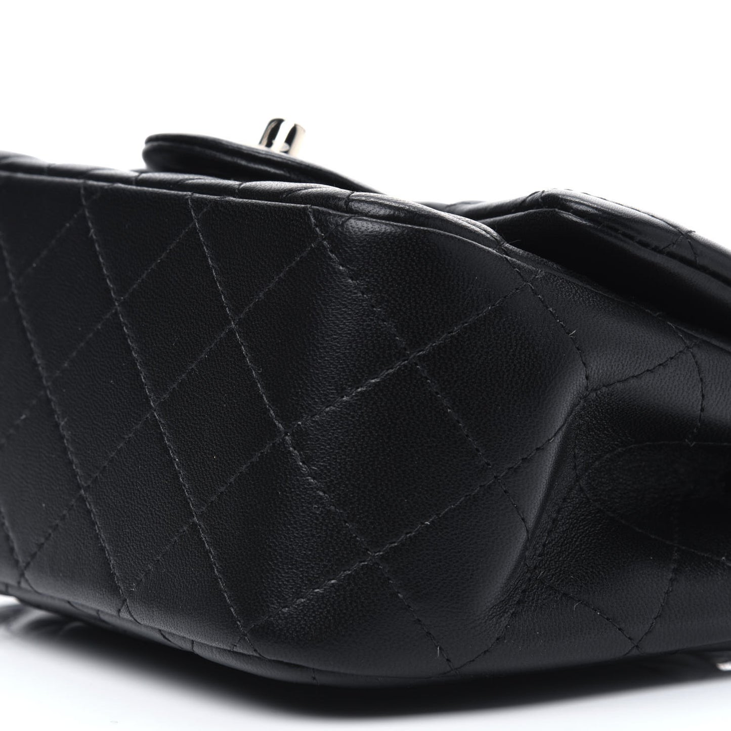 Lambskin Quilted Mini Square Flap Black