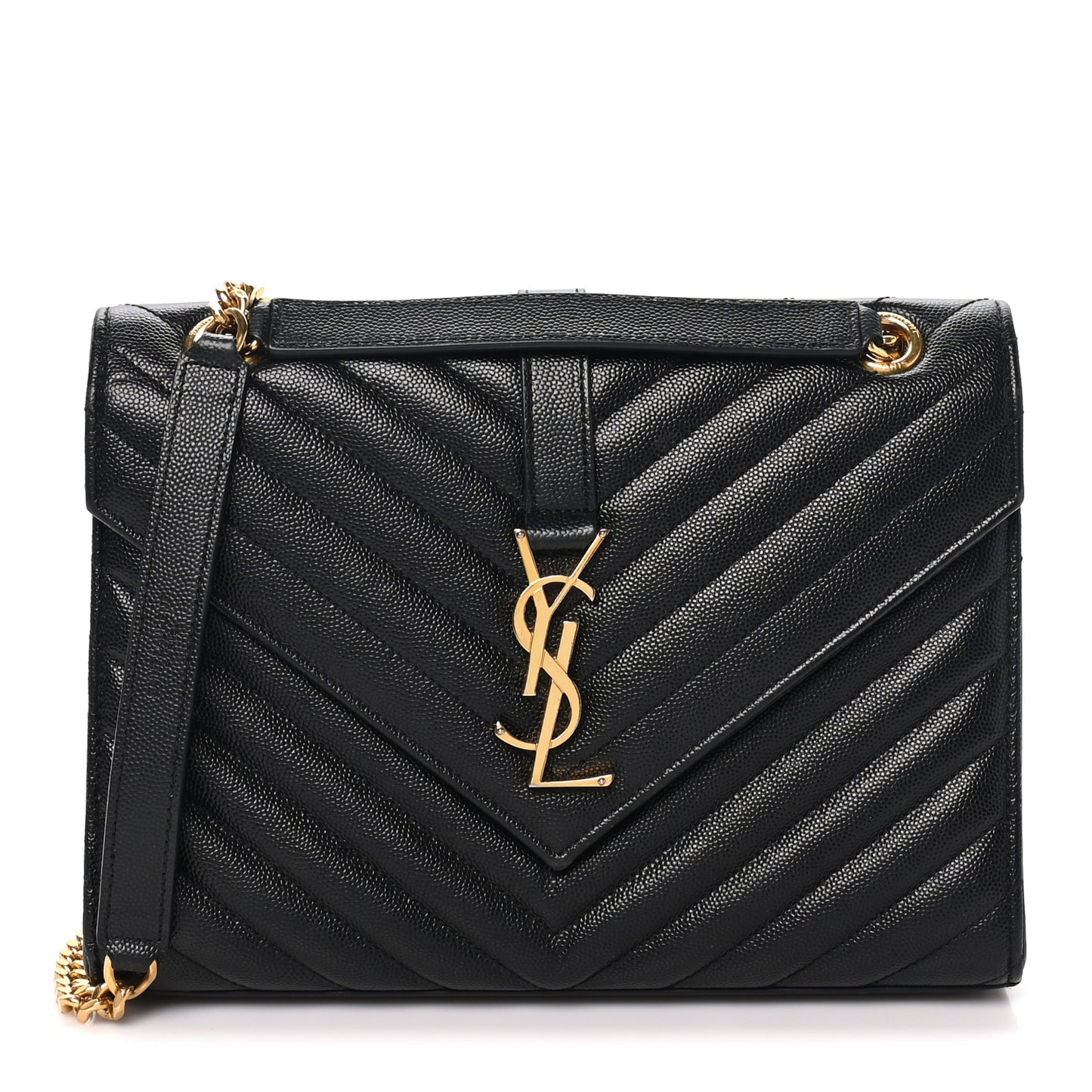 Grain De Poudre Matelasse Chevron Medium Monogram Satchel Black