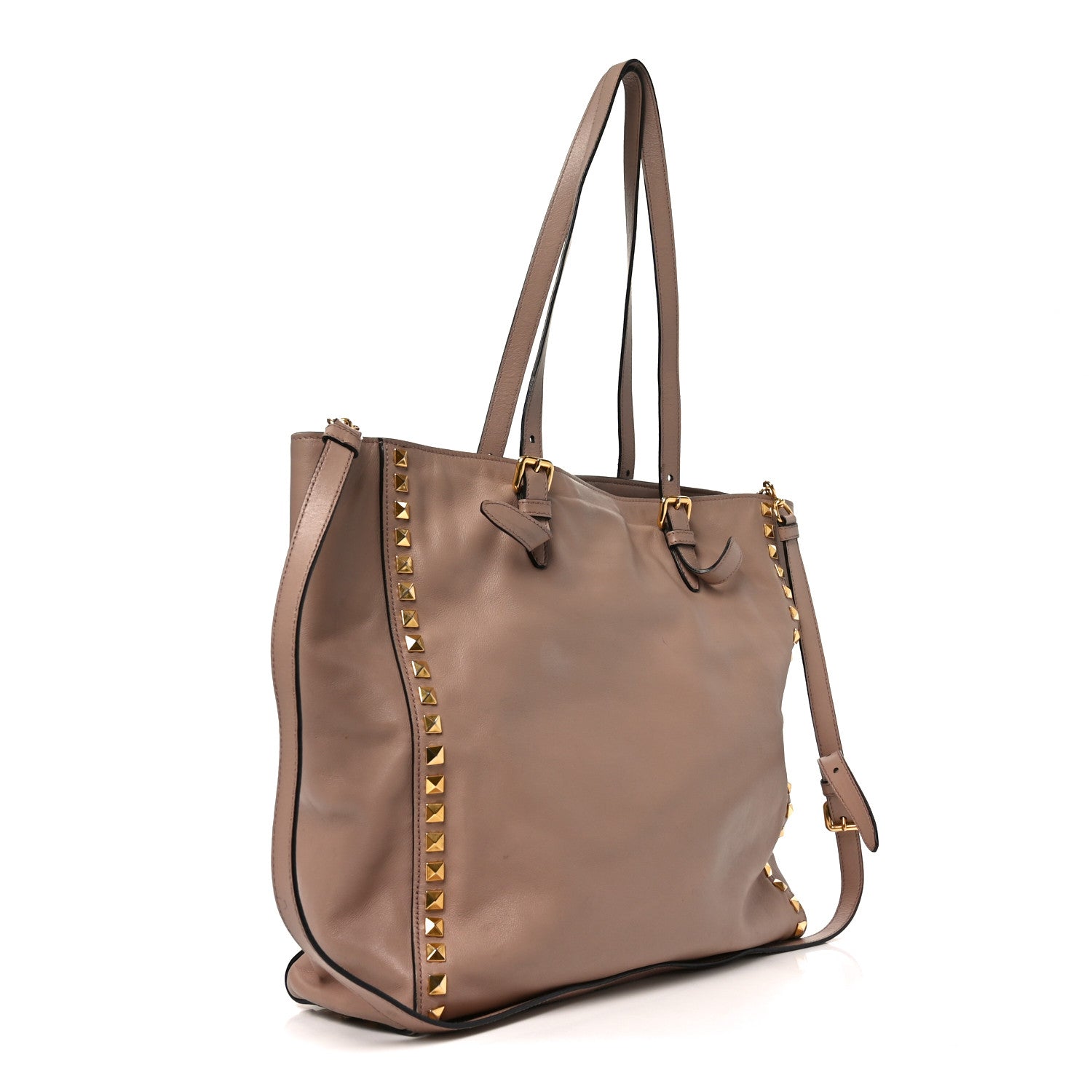 Miu Miu Soft Calf Studded Shopping Tote Cammeo 3 of 12