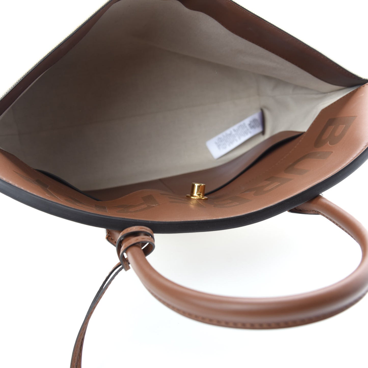 Calfskin Canvas Medium Society Tote Natural Malt Brown