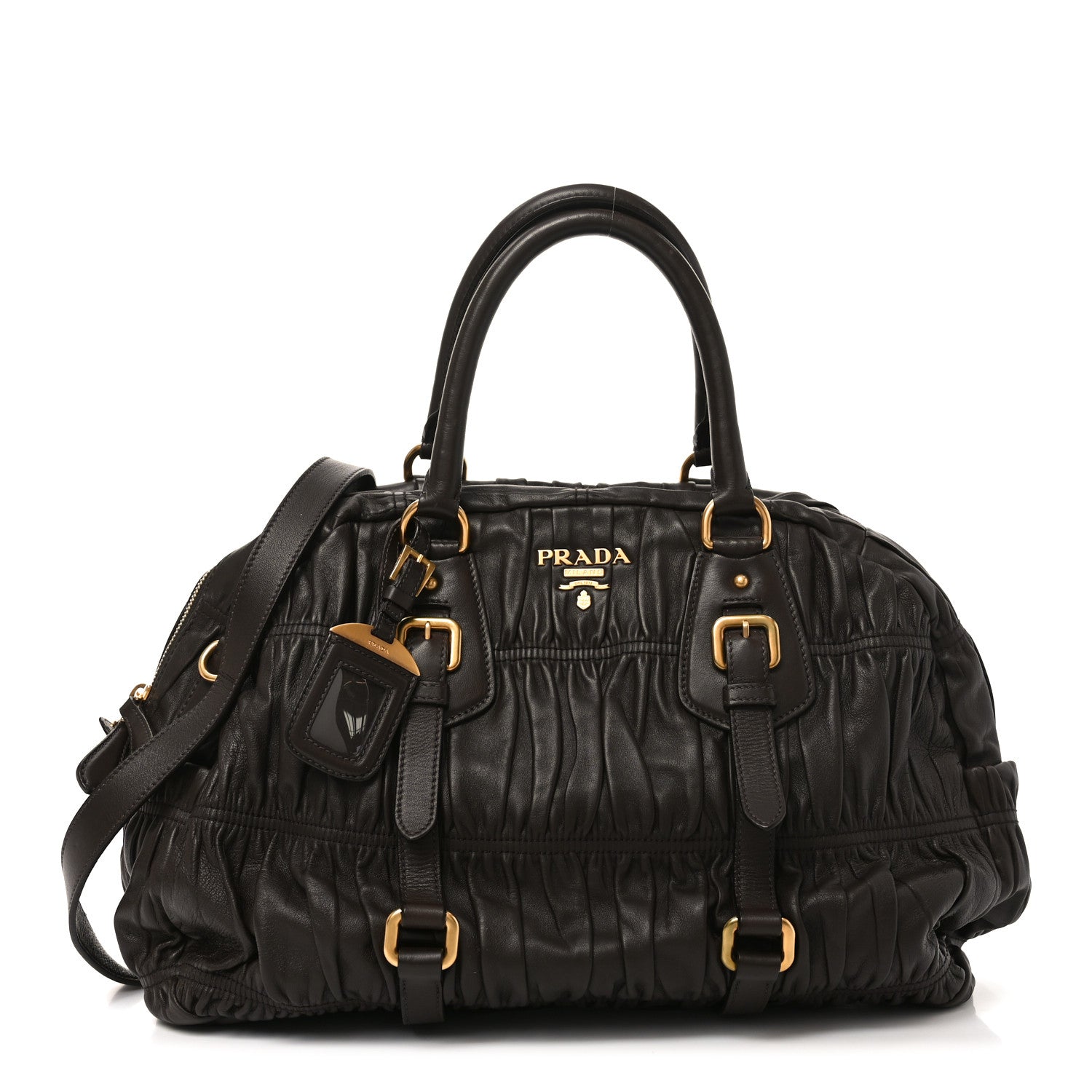 Prada Nappa Gaufre Dome Satchel Caffe 1 of 9