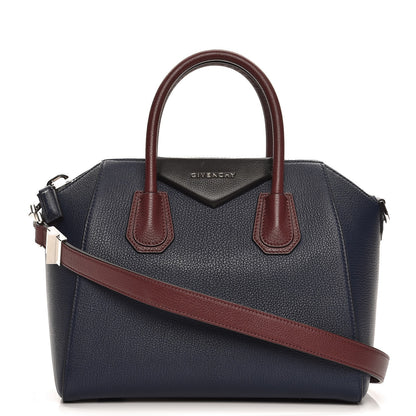 Givenchy Sugar Goatskin Tri-Color Small Antigona Navy Burgundy 1 of 9