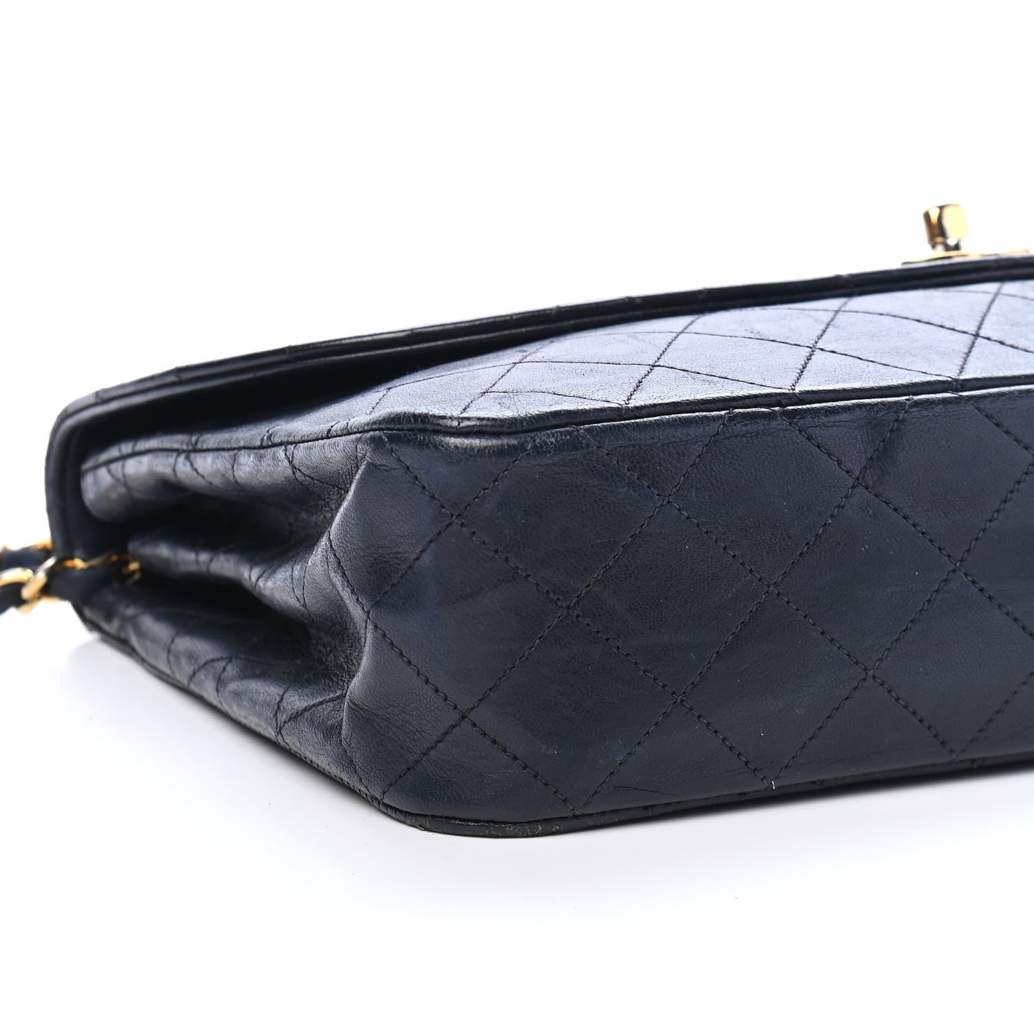 Chanel Lambskin Quilted Medium Single Flap Navy 7 of 8