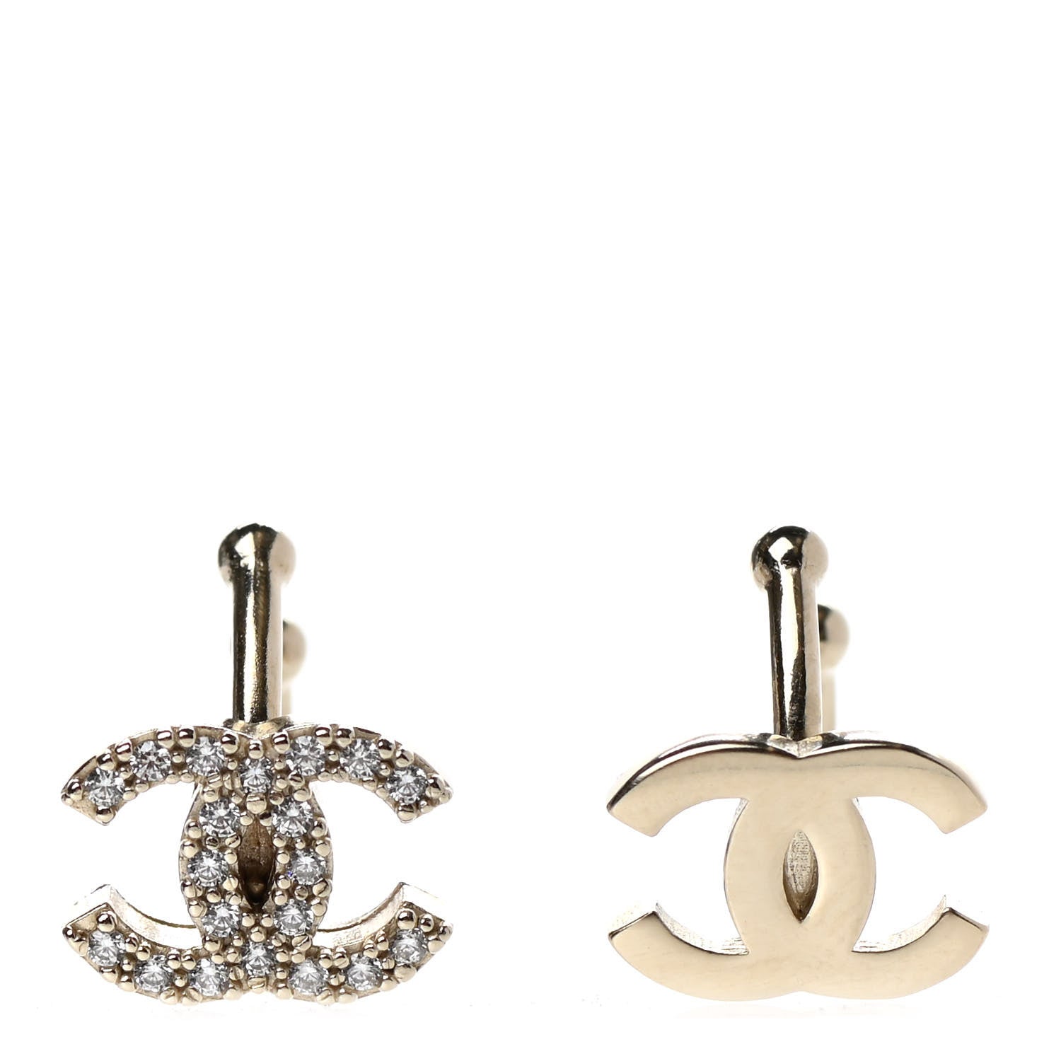 Chanel Metal Strass Lip Ring Set Gold 1 of 4