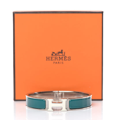 Hermes Enamel Narrow Clic Clac H Bracelet GM Vert Bleuete White 5 of 5