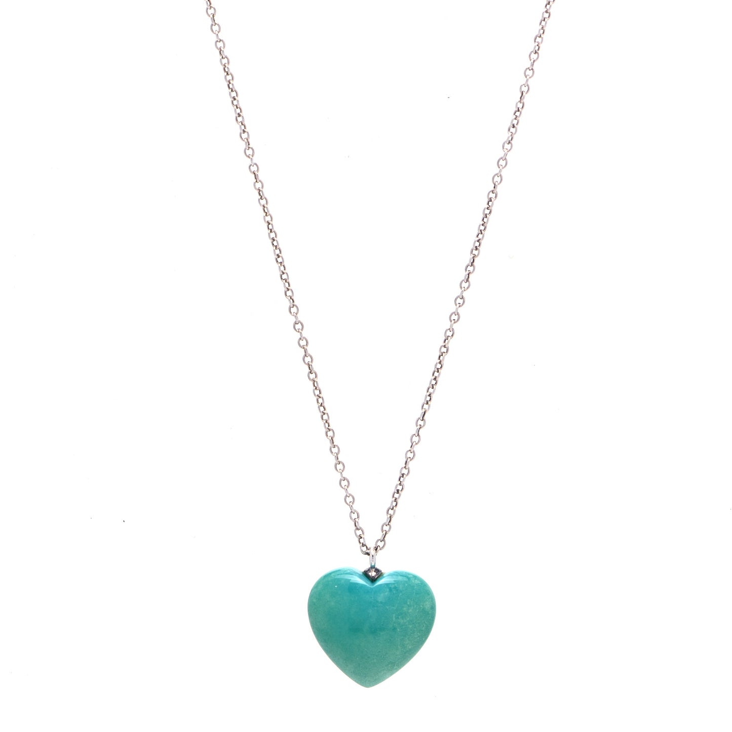 Sterling Silver Turquoise Heart Pendant Necklace