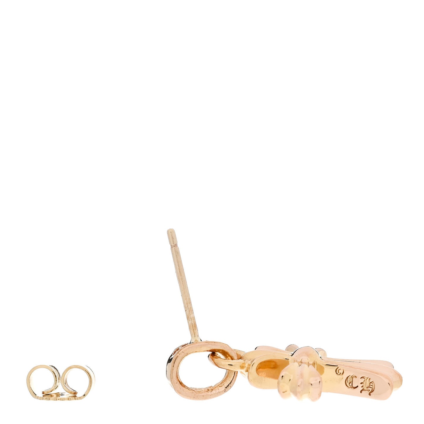 22k Yellow Gold Cross Drop Single Earring