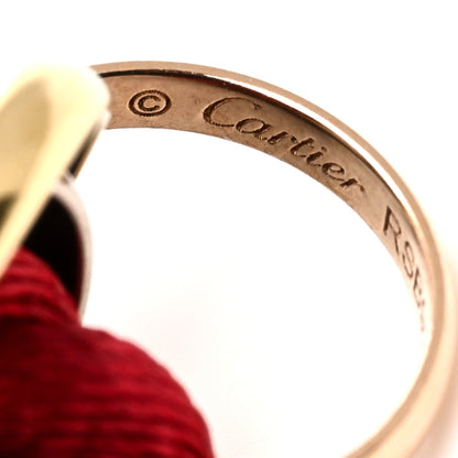 Cartier 18K Pink Yellow White Gold Trinity Cord Bracelet Red 3 of 4