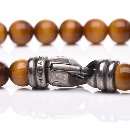 David Yurman Stainless Steel Tigers Eye 5mm Spiritual Beads Bracelet 5 of 6
