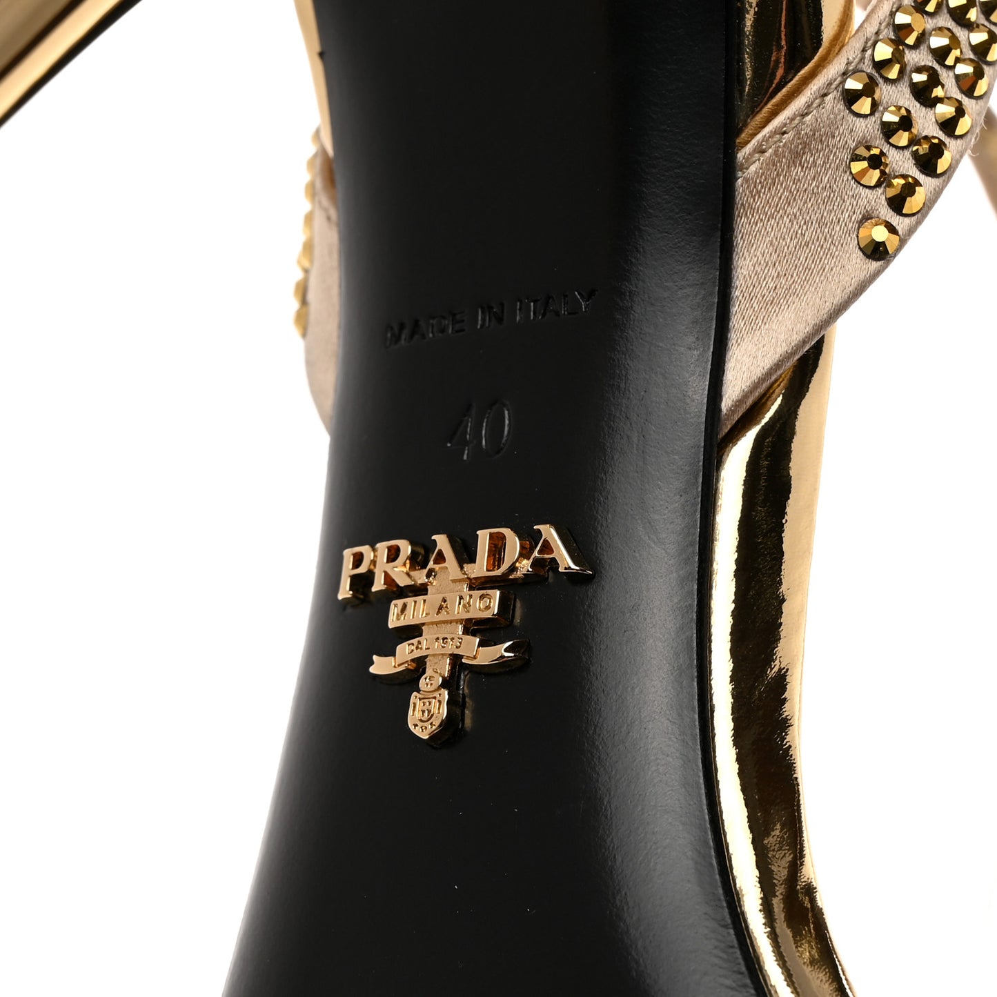 Satin Crystal Triangle Modellerie 100mm Sandals 40 Platino