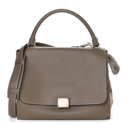 Celine Drummed Calfskin Suede Medium Trapeze Souris 1 of 8