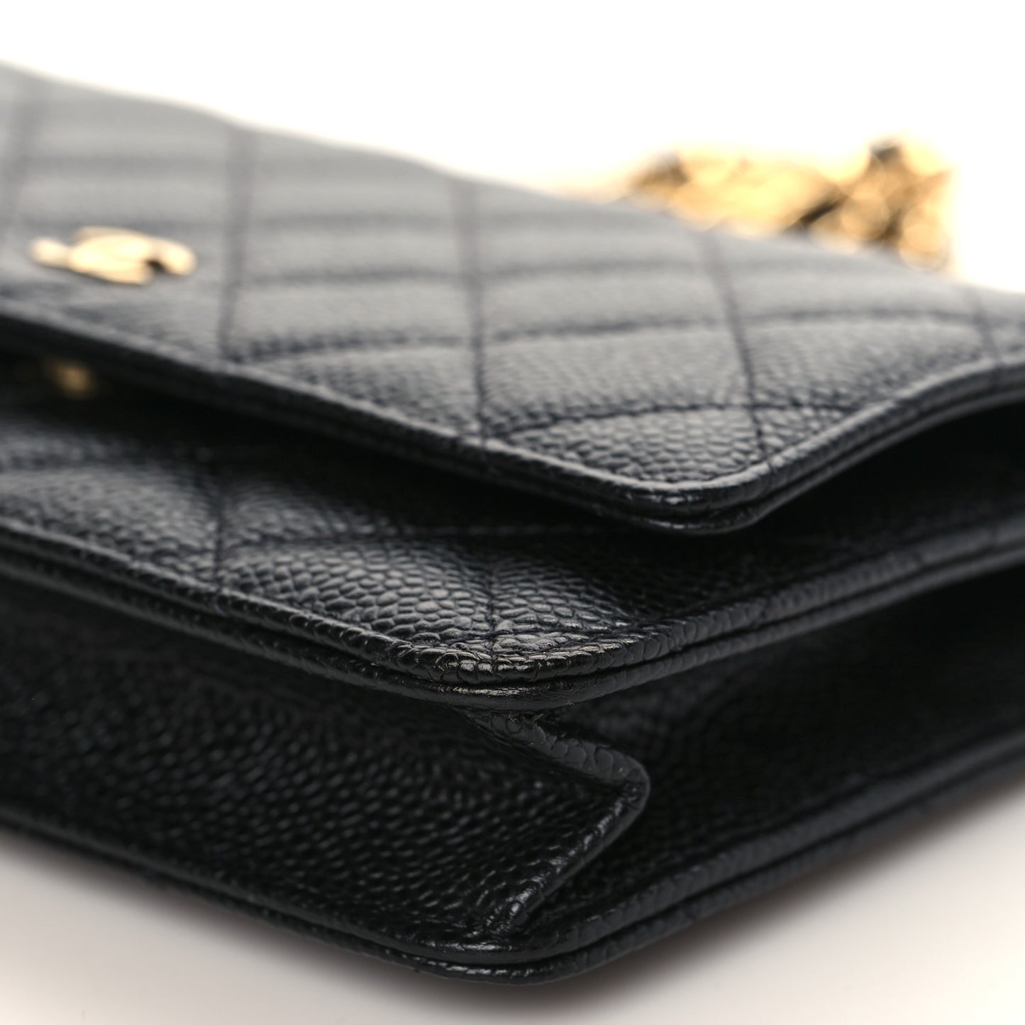 Caviar Quilted Wallet On Chain WOC Black