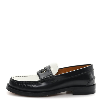 Gucci Millennial Ribot Cut Out Interlocking G Loafers 36 Black White 1 of 10