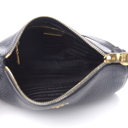 Prada Vitello Daino Pochette Bag Black 5 of 10