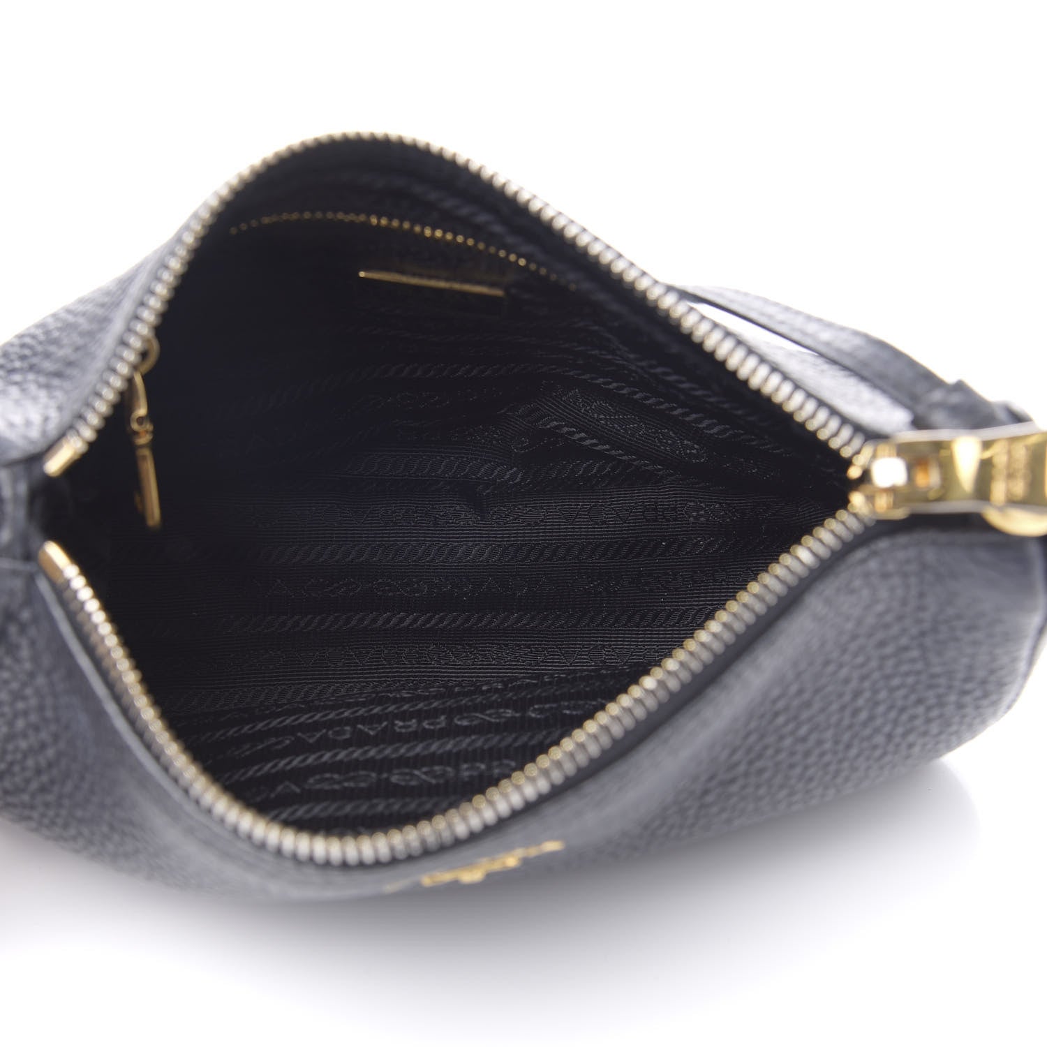 Prada Vitello Daino Pochette Bag Black 5 of 10