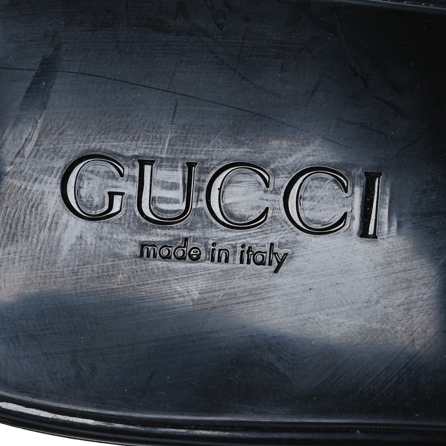 Rubber Gucci Logo Womens Platform 20/60mm Slide Sandals 40 Black