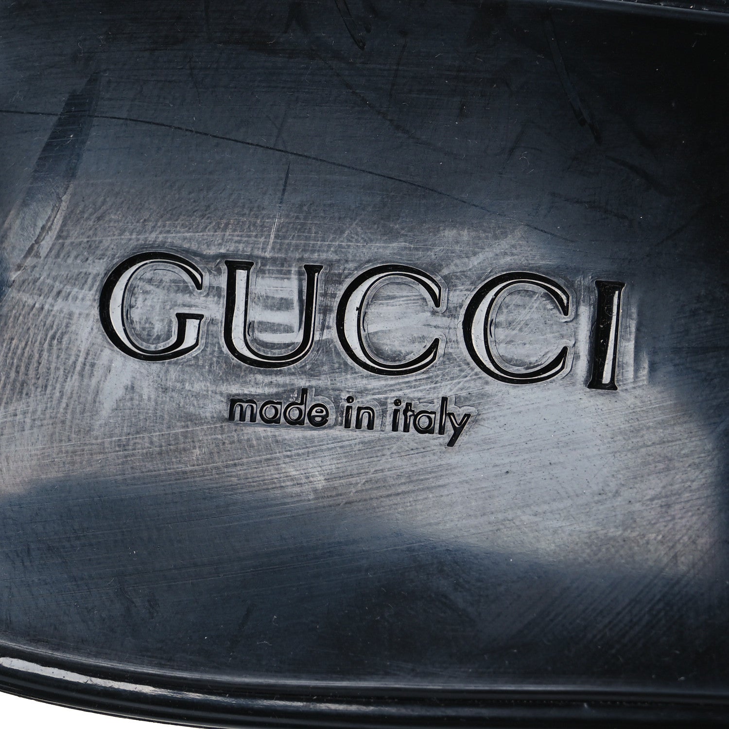 Gucci Rubber Gucci Logo Womens Platform 20/60mm Slide Sandals 40 Black 9 of 11