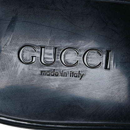 Gucci Rubber Gucci Logo Womens Platform 20/60mm Slide Sandals 40 Black 9 of 11