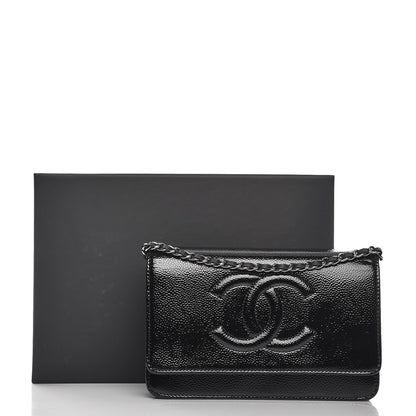Chanel Patent Caviar Timeless CC Wallet on Chain WOC Black 9 of 9