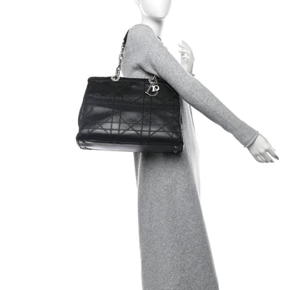 Christian Dior Lambskin Macrocannage Granville Tote Black 2 of 12