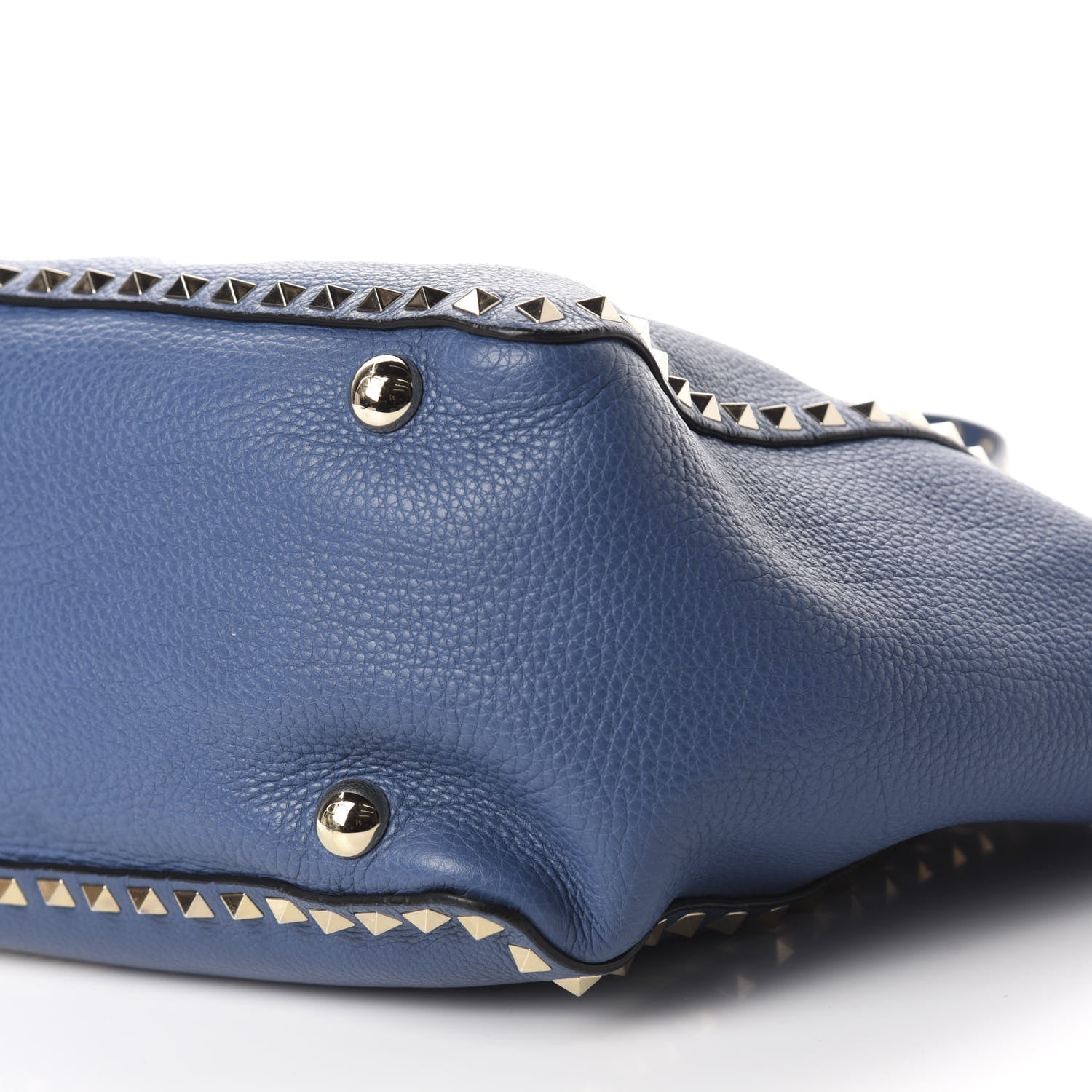 Valentino Garavani Pebbled Calfskin Medium Rockstud Tote Indaco 6 of 8