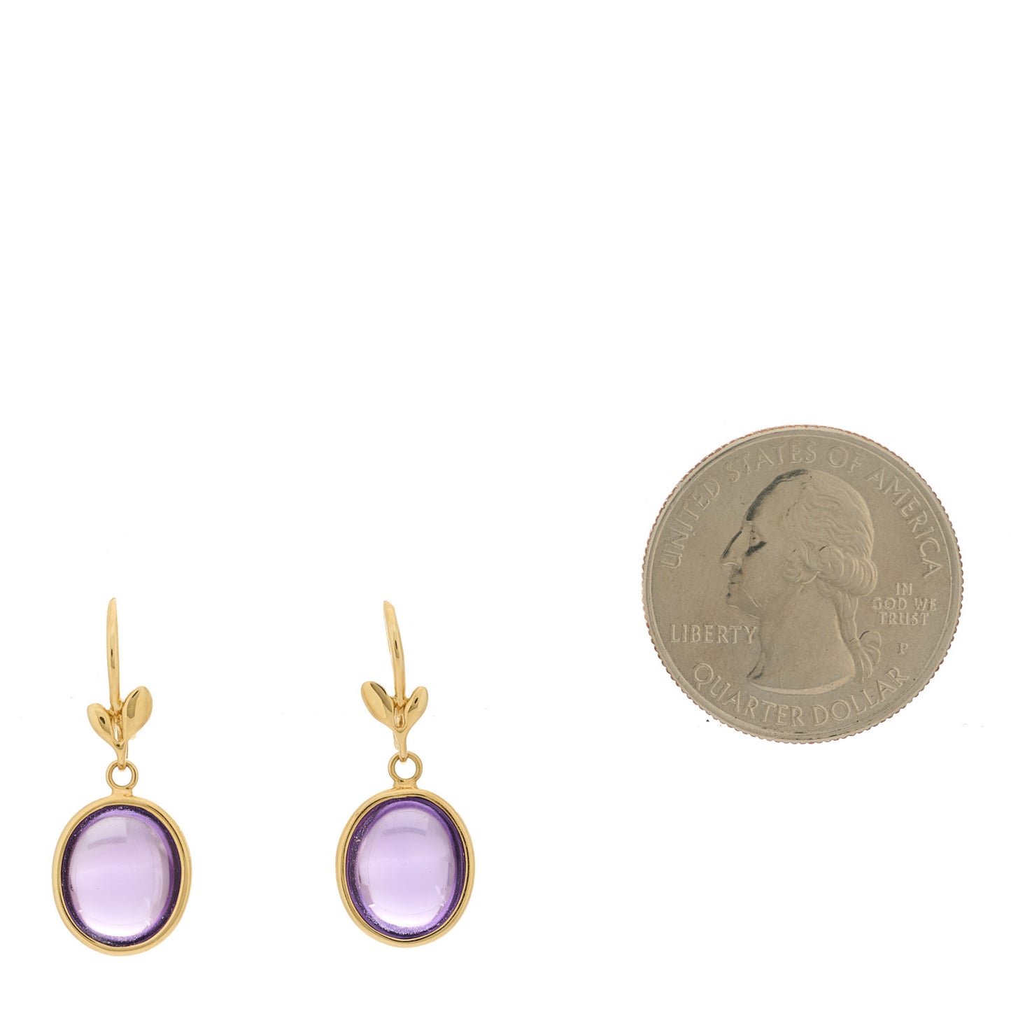 18K Yellow Gold Amethyst Paloma Picasso Olive Leaf Drop Earrings