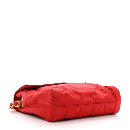 Prada Tessuto Nylon Chain Shoulder Bag Rosso 3 of 7