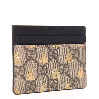 Gucci GG Supreme Monogram Bees Card Holder Black 2 of 6