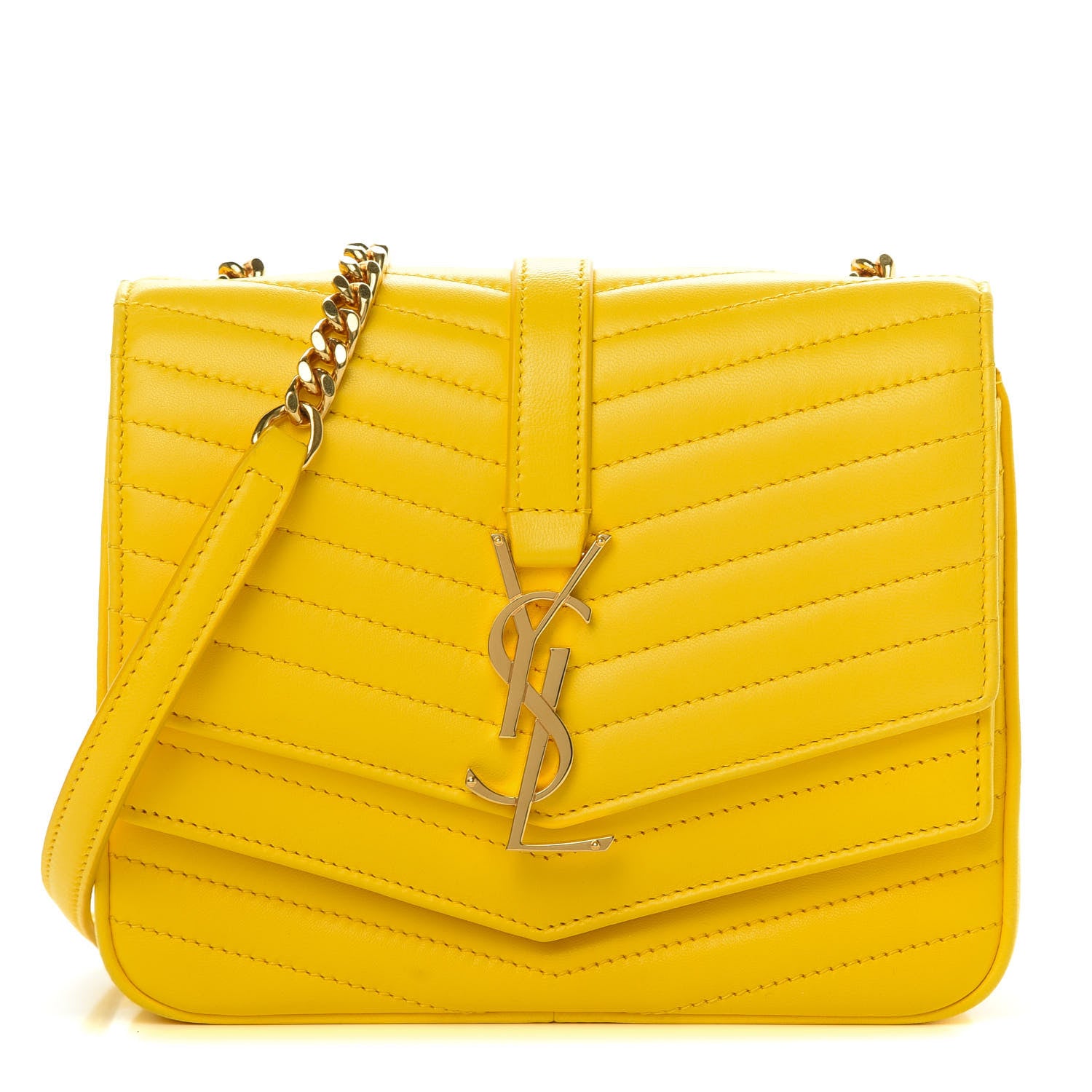 Saint Laurent Lambskin Matelasse Chevron Monogram Small Sulpice Bag Mimosa 1 of 11