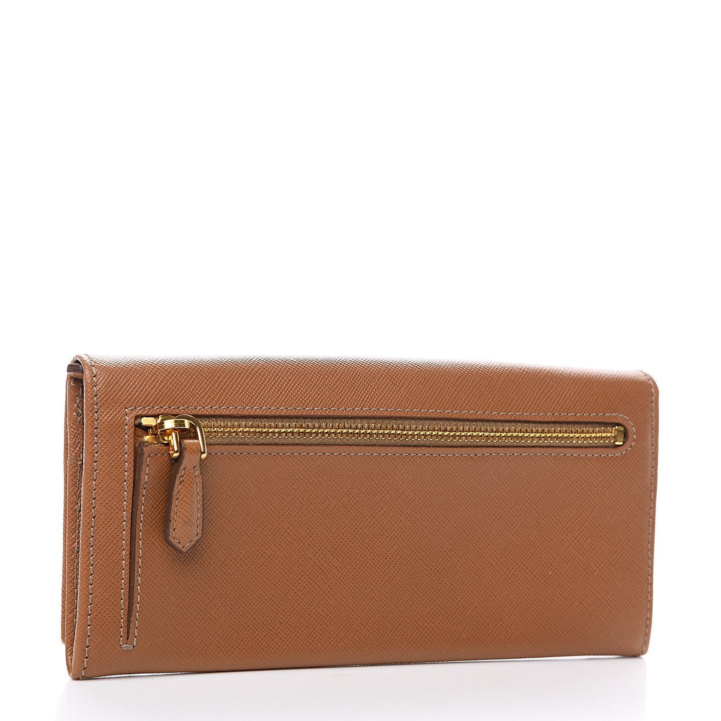 Saffiano Continental Flap Wallet Caramel