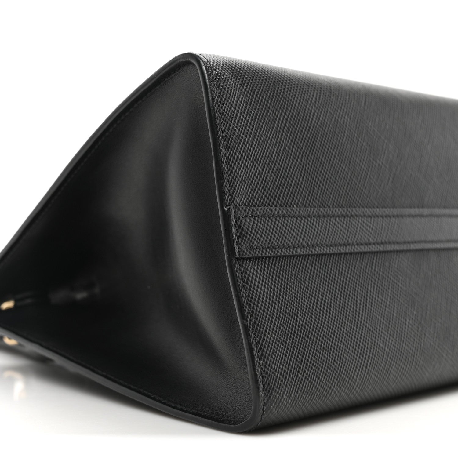 Prada Saffiano Cuir Calfskin Small Monochrome Top Handle Tote Black 8 of 9
