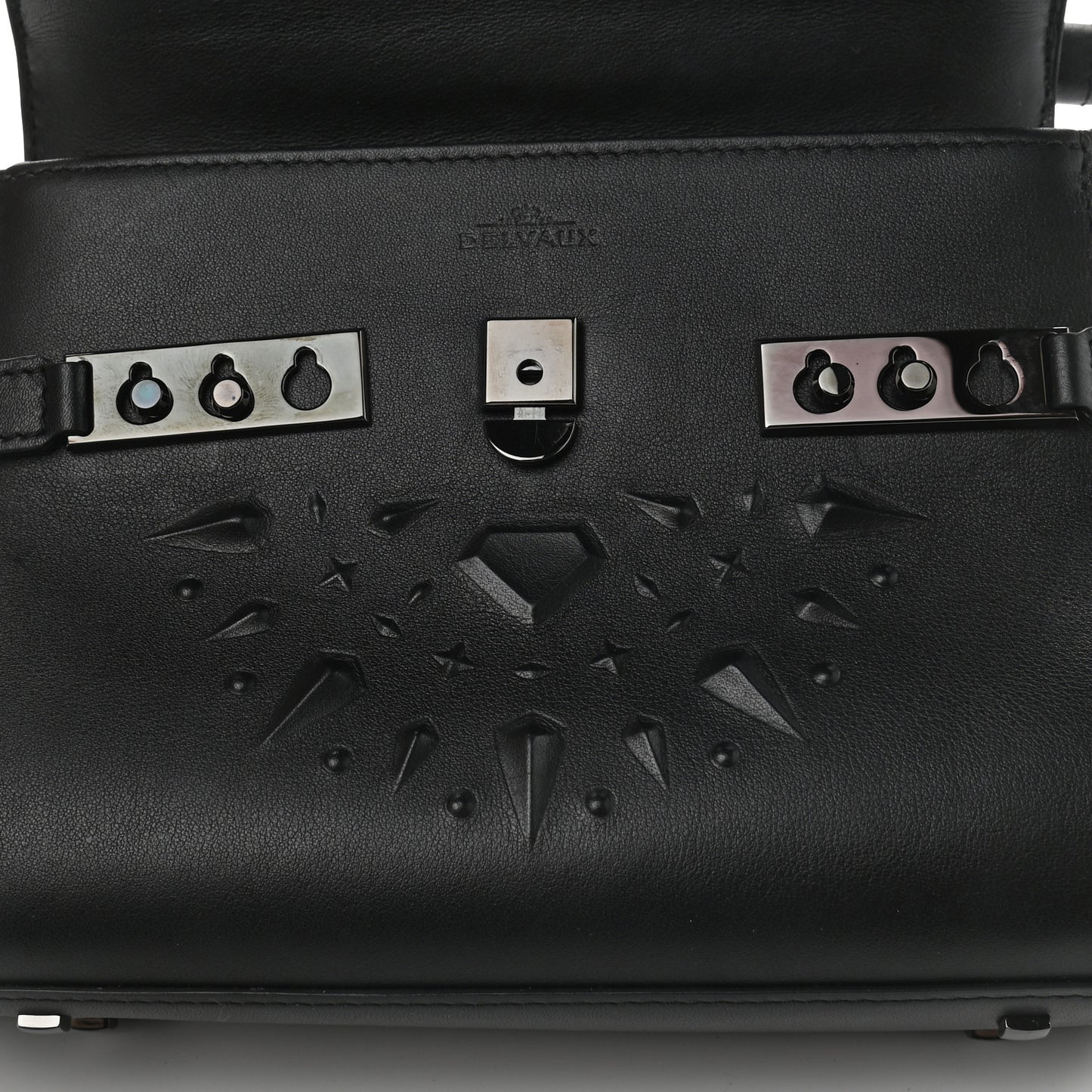 Calfskin Embossed Mini Tempete Satchel Black