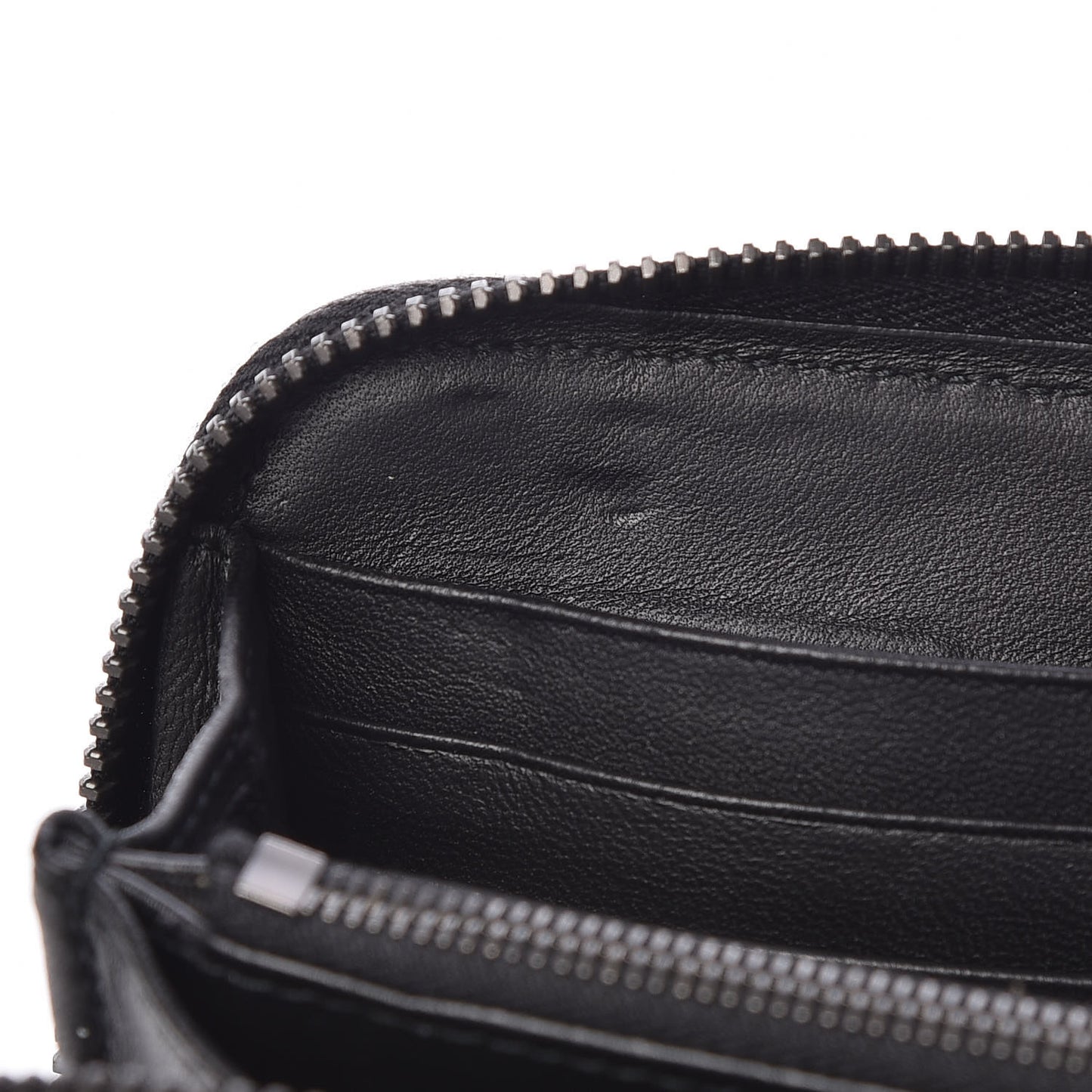Nappa Intrecciato Gradient Spotted Zip Around Wallet Black Gray