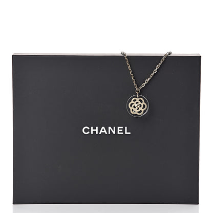 Chanel Crystal Resin Camellia CC Necklace Gold 9 of 9