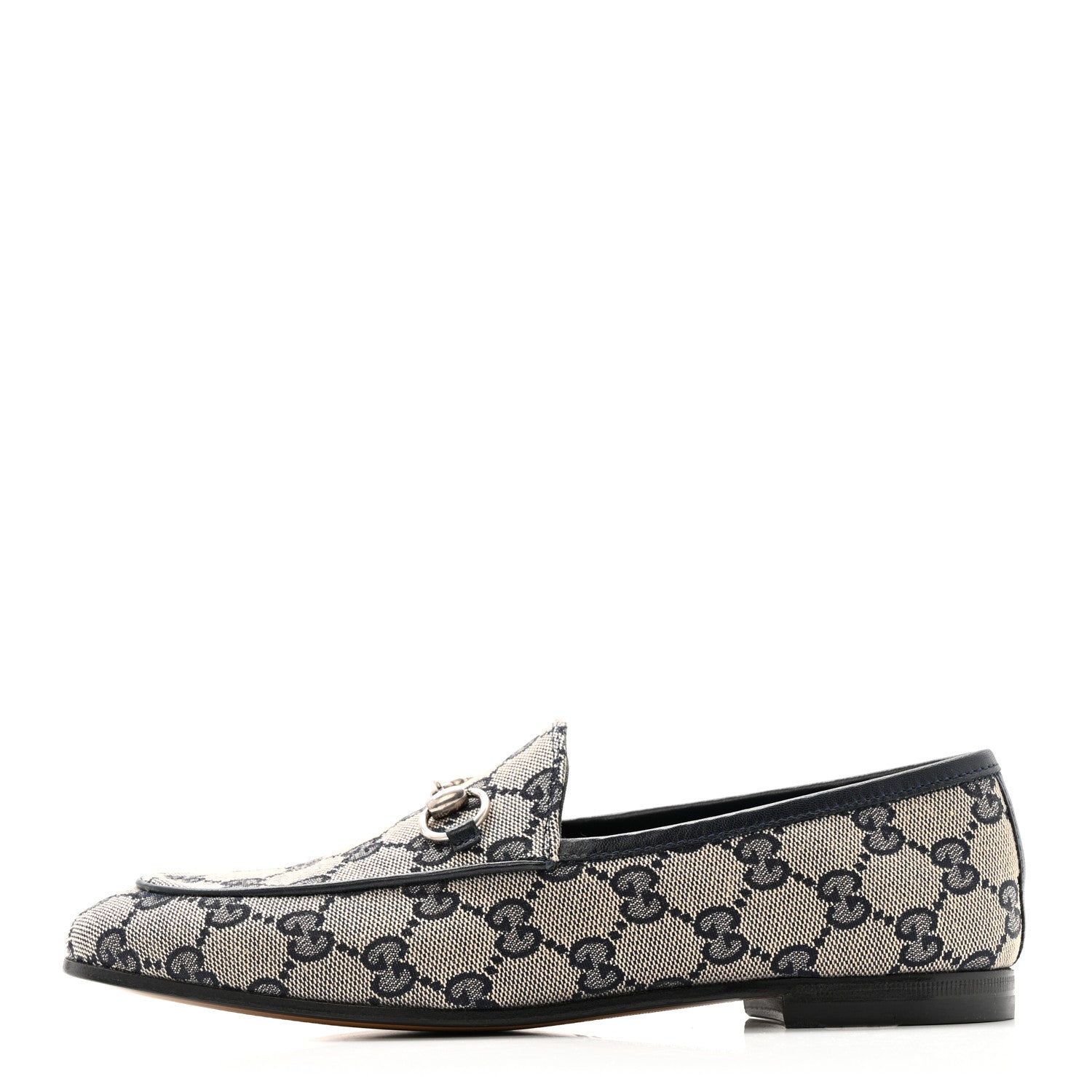Gucci Monogram Malaga Kid Horsebit Womens Jordaan Loafers 36 Beige Blue 36 Beige Blue 1 of 13