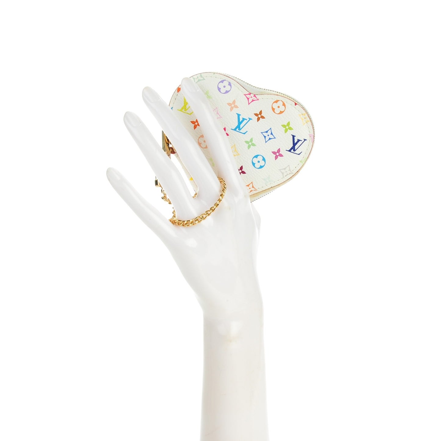 Monogram Multicolor Coeur Heart Coin Purse White