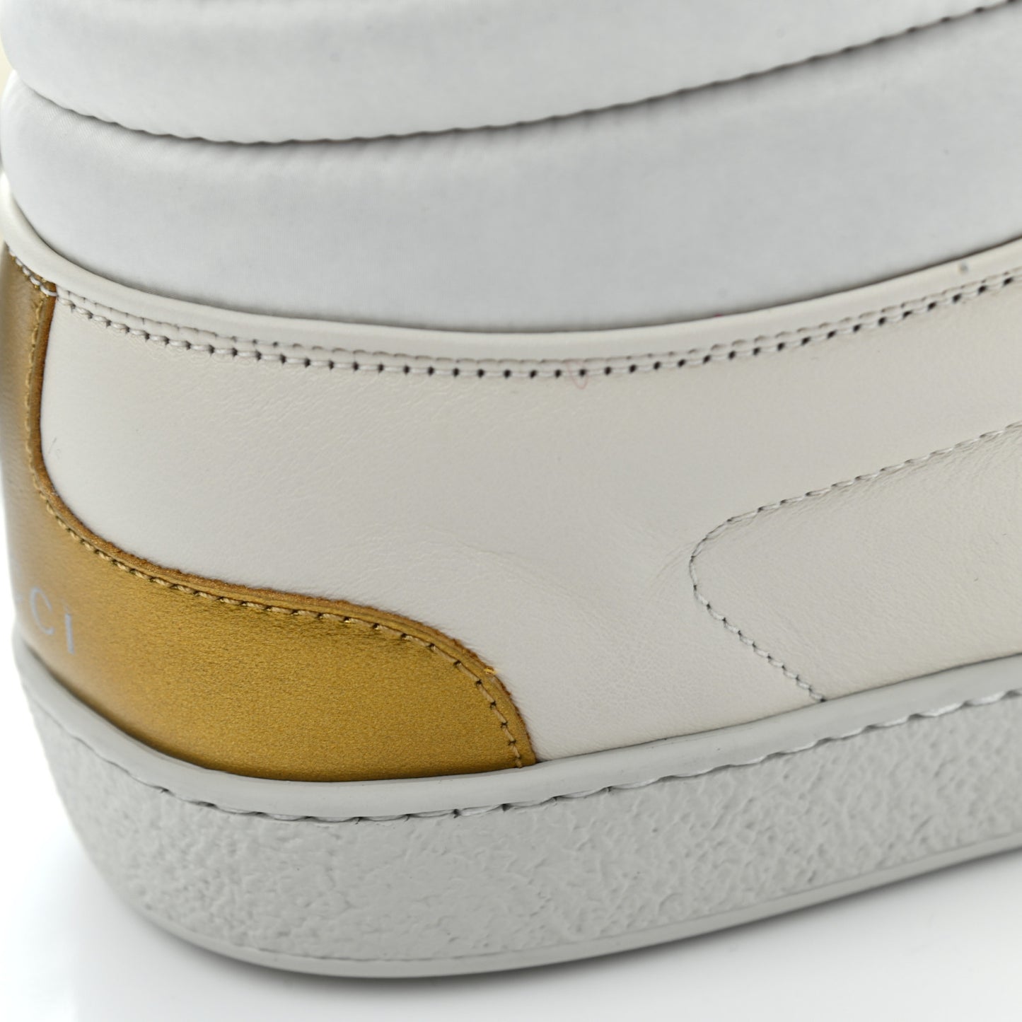 Calfskin Gucci Band Mens Ace High Top Sneakers 11 Mystic White
