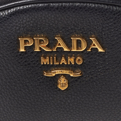 Prada Vitello Daino Drawstring Bucket Black 7 of 8