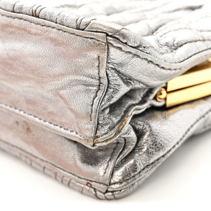 Miu Miu Metallic Matelasse Lux Mini Crossbody Tote Cromo 13 of 14