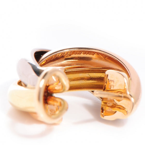 18K Pink Yellow White Gold Small Trinity Earrings