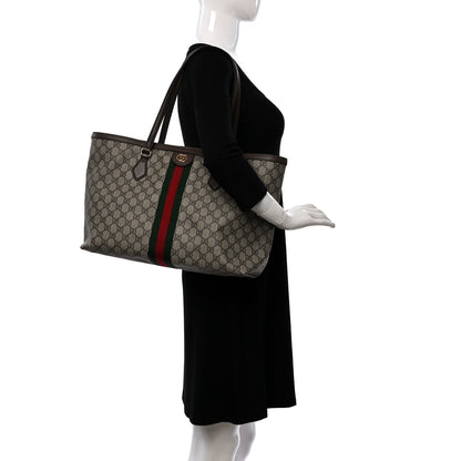 Gucci GG Supreme Monogram Medium Ophidia Shopping Tote Brown 2 of 11