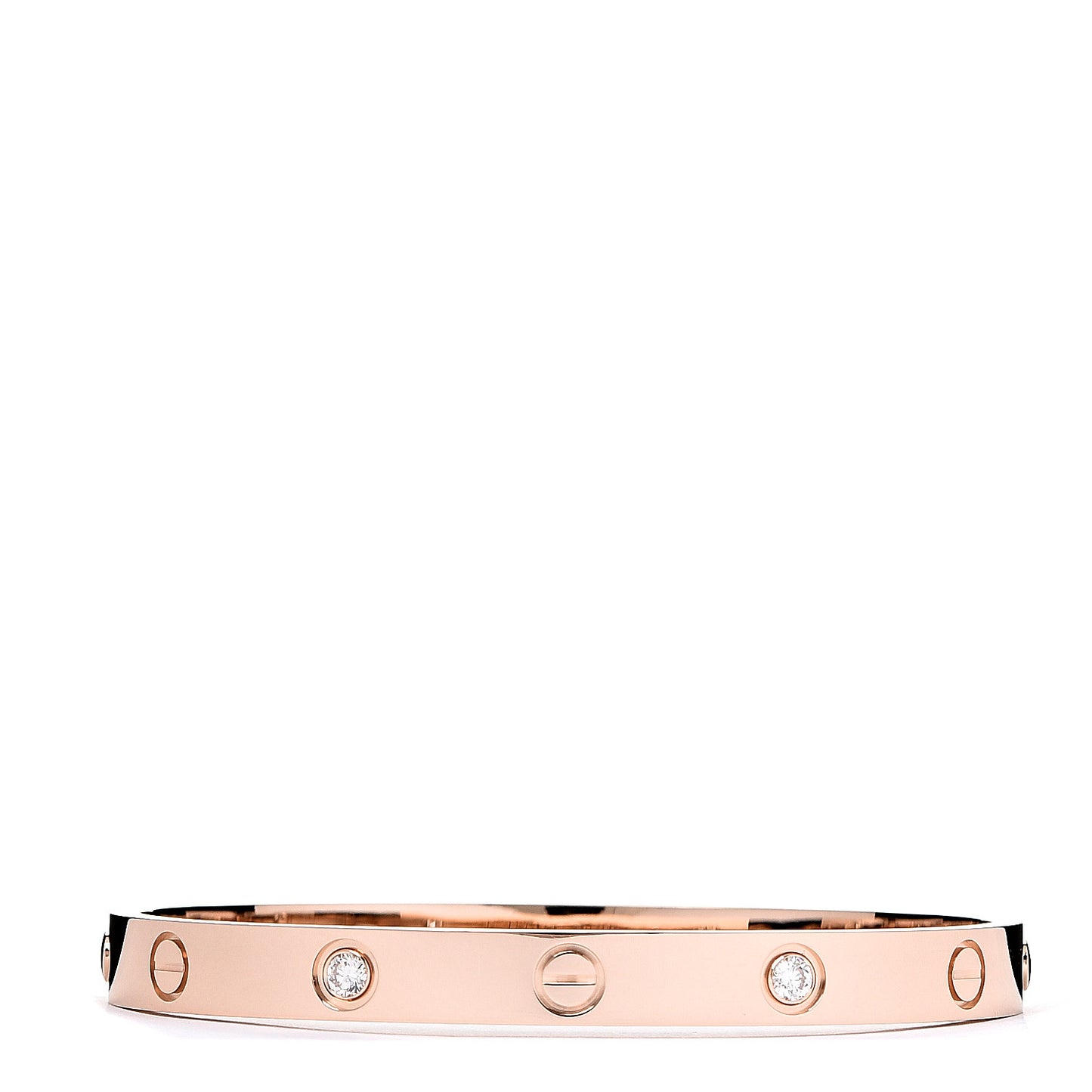 18K Pink Gold 4 Diamond LOVE Bracelet 17