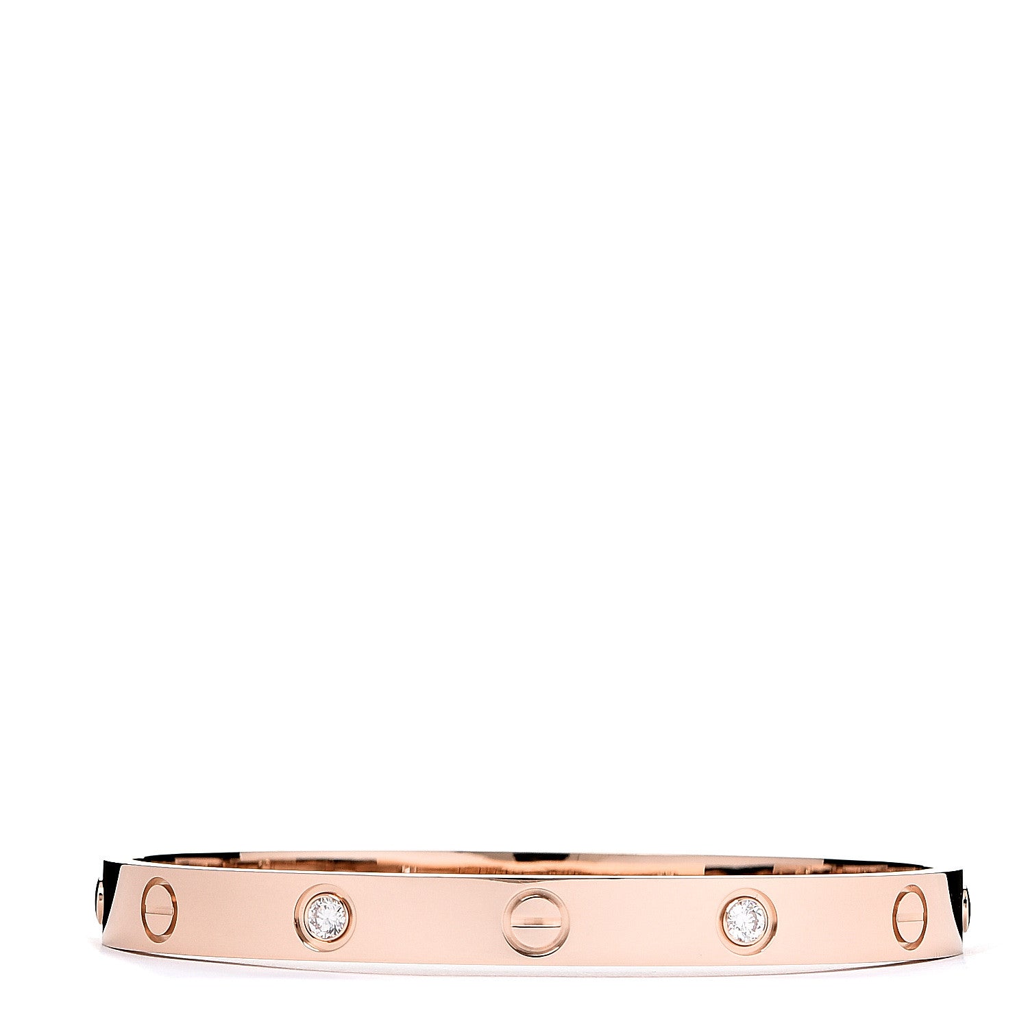 Cartier 18K Pink Gold 4 Diamond LOVE Bracelet 17 2 of 5