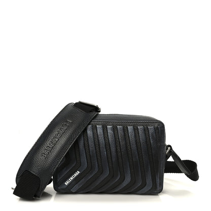 Balenciaga Grained Calfskin Embossed Car Camera Bag Black White Dirt 1 of 11