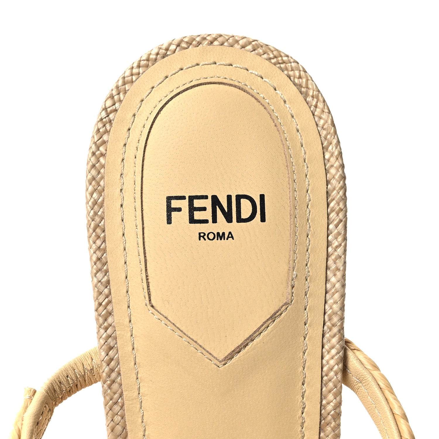 Fendi Raffia Intreccio Fendi First 95mm Slide Sandals 41 Paglia 7 of 7