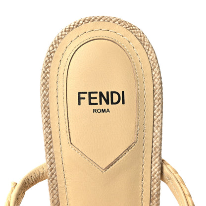 Fendi Raffia Intreccio Fendi First 95mm Slide Sandals 41 Paglia 7 of 7