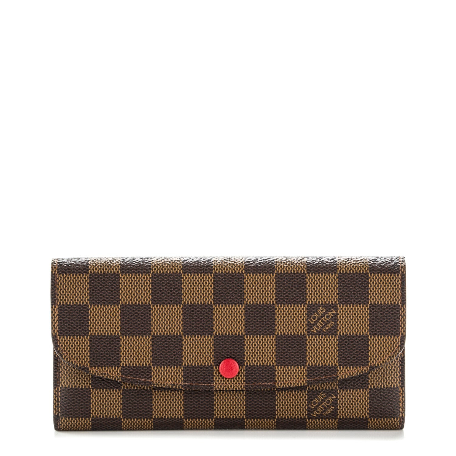 Louis Vuitton Damier Ebene Emilie Wallet Red 1 of 7